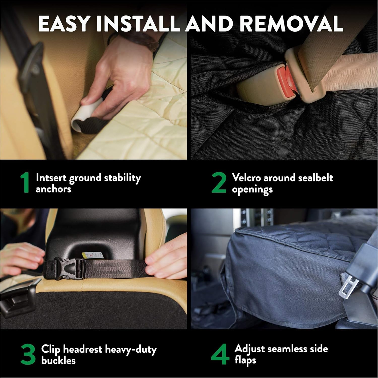 Premium Rear Car Seat Protector W/Hammock | Washable & Waterproof Back Seat Dog Cover for Car, Truck, & SUV | Nonslip, Tear Resistant Pet Seat Cover | X-Large Grey